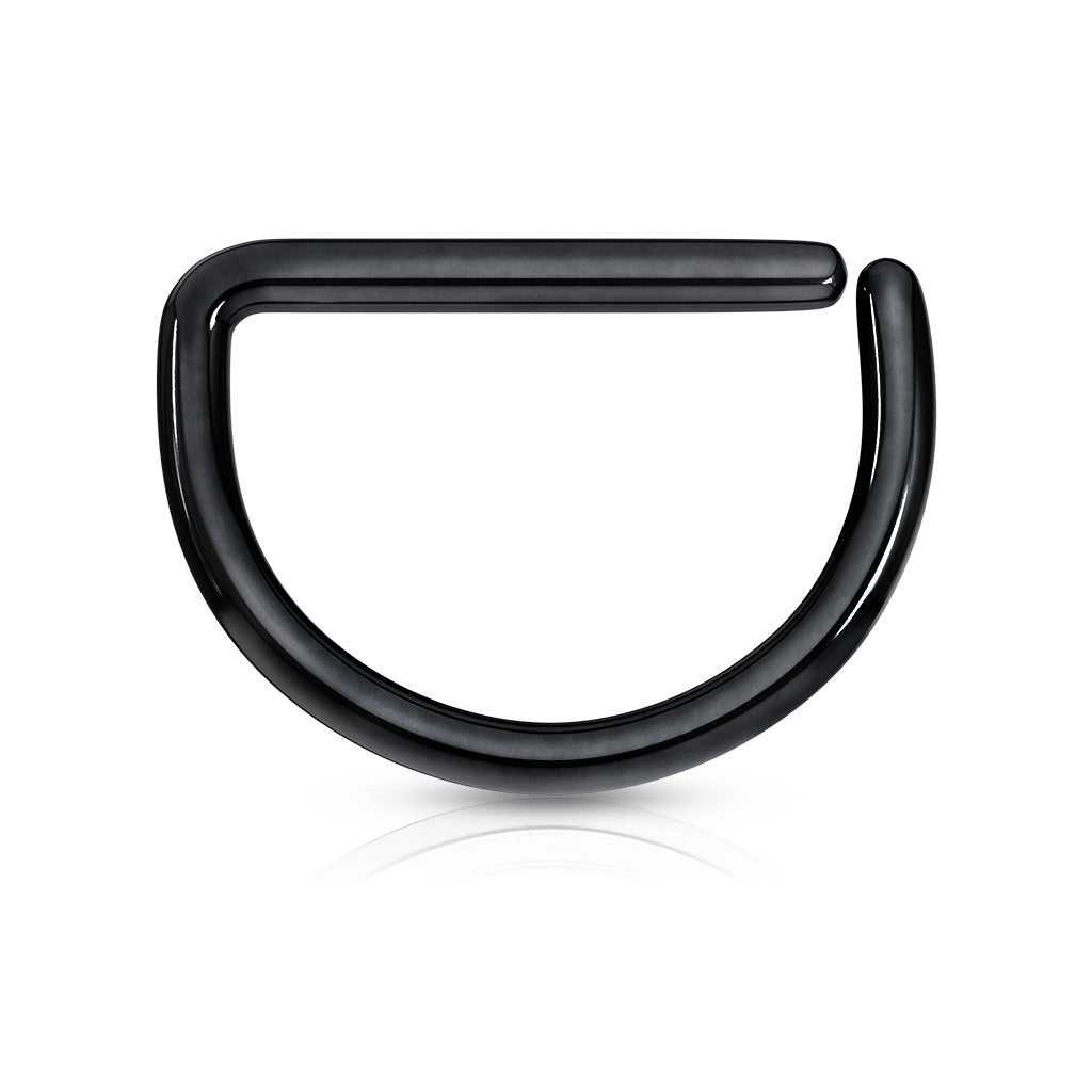Black Septum D Shaped Rings 316LSurgical Stainless Steel