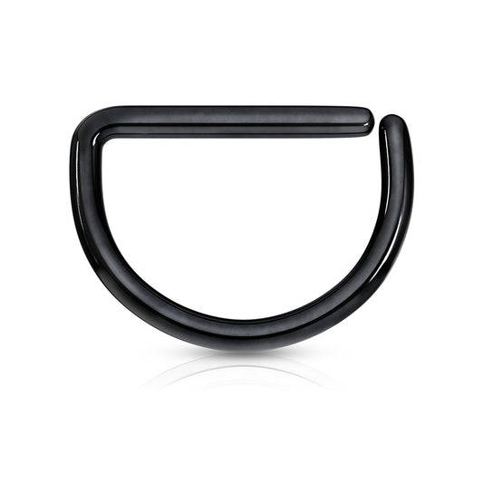 Black Septum D Shaped Rings 316LSurgical Stainless Steel