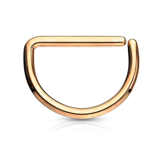 Rose Gold Septum D Shaped Rings 316LSurgical Stainless Steel