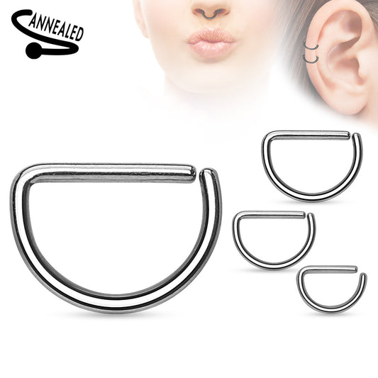 Septum D Shaped Rings 316LSurgical Stainless Steel