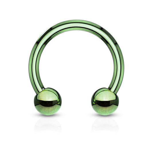 Green Color Circular Barbell Surgical Stainless Steel