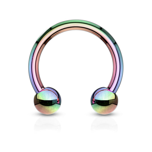 Oil Rainbow Color Circular Barbell Surgical Stainless Steel