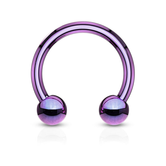 Purple Color Circular Barbell Surgical Stainless Steel