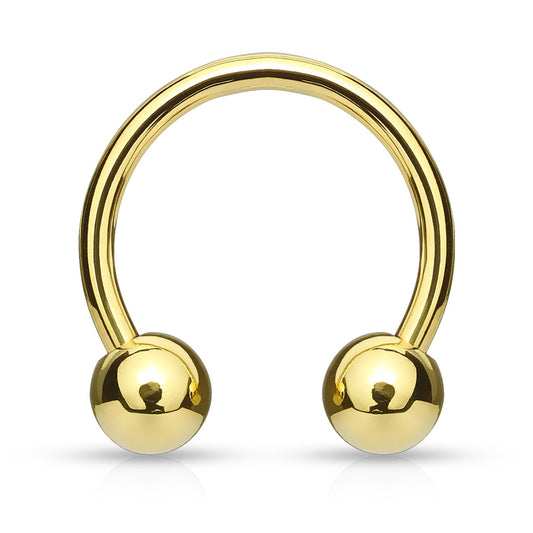 Gold Color Circular Barbell Surgical Stainless Steel