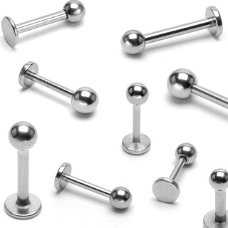 Surgical Stainless Steel Labrets Externally Threaded